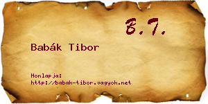 Babák Tibor névjegykártya